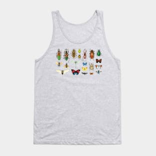 The Usual Suspects - insects on white - watercolour bugs pattern Tank Top